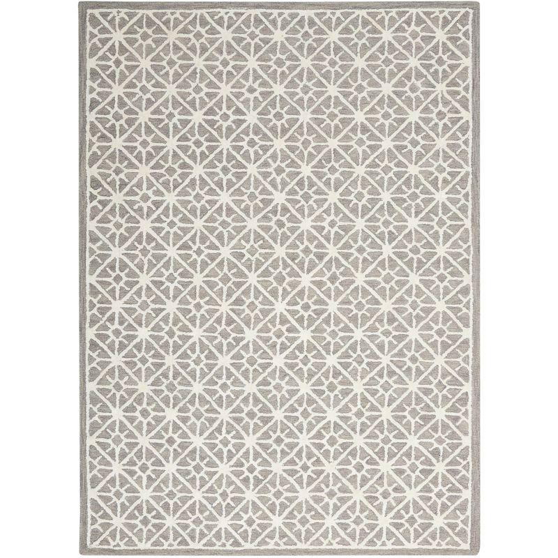 Geometric Handmade Tufted Gray Area Rug