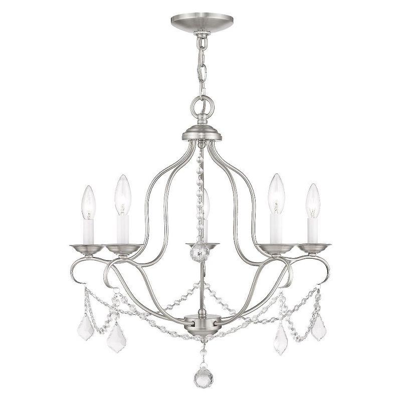 Livex Lighting Chesterfield 5 - Light Chandelier in  Brushed Nickel