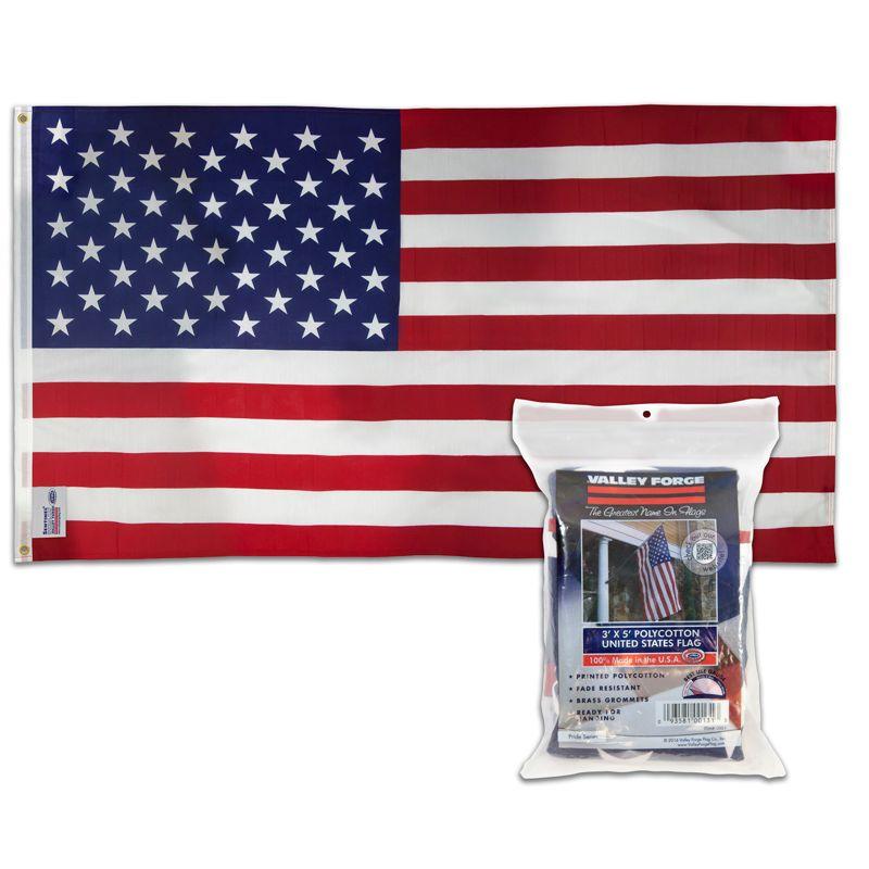 Valley Forge 3' x 5' Multicolored Polycotton American Flag