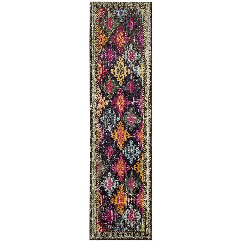 Monaco Multi-Color Boho Chic Synthetic Runner Rug