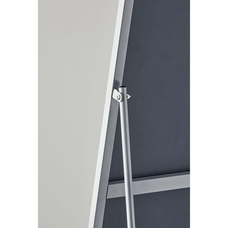 Adeline Floor Mirror Silver - Adesso: Modern Rectangle Leaning, Metal Frame, Freestanding