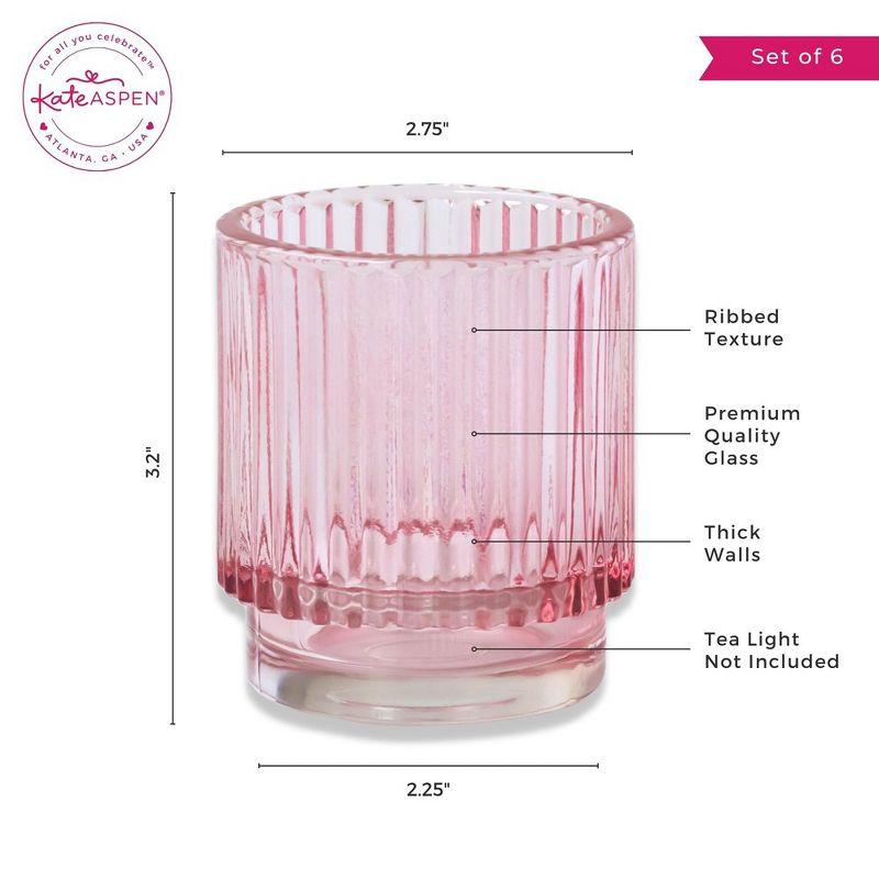 Ribbed Glass Votive Candle Holder (Set of 6)