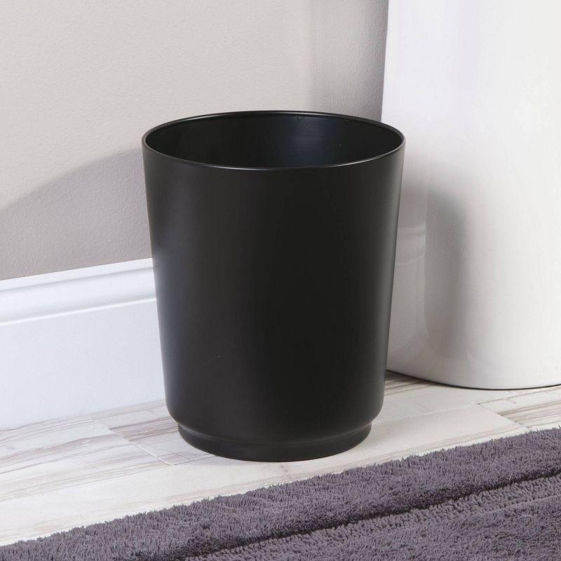 Matte Black Steel Compact Bathroom Waste Can