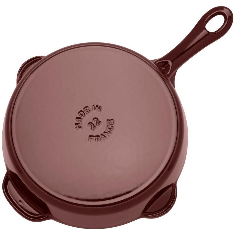 STAUB Cast Iron 8.5-inch Traditional Deep Skillet - Grenadine