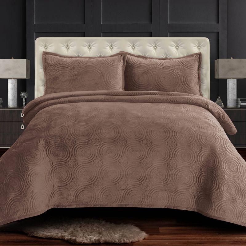 Tribeca Living Capri Velvet Quilt Set