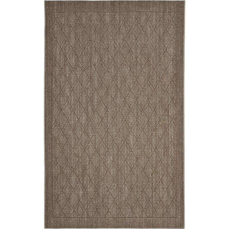 Silver Geometric Sisal 4' x 6' Area Rug