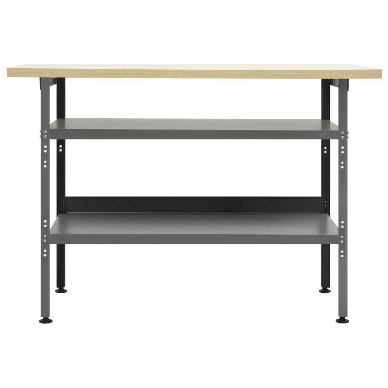 vidaXL Workbench Gray 47.2"x23.6"x33.5" Steel