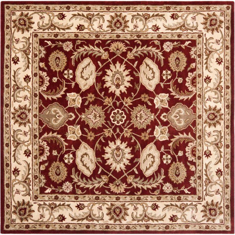 Royalty ROY244 Hand Tufted Area Rug - Red/Ivory - 7'x7' - Safavieh.