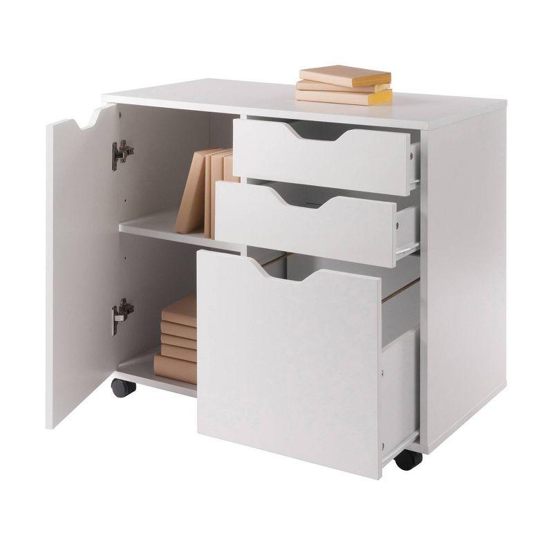 White Mobile 2-Drawer Filing Cabinet with Adjustable Shelf