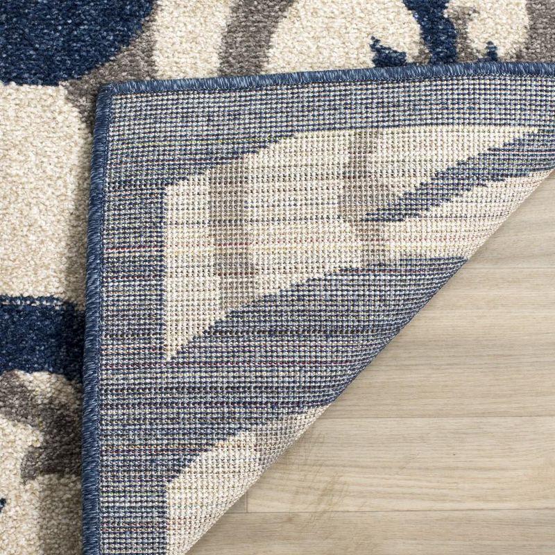 Amherst AMT428 Power Loomed Indoor Area Rug - Ivory/Navy - 7'x7' - Safavieh