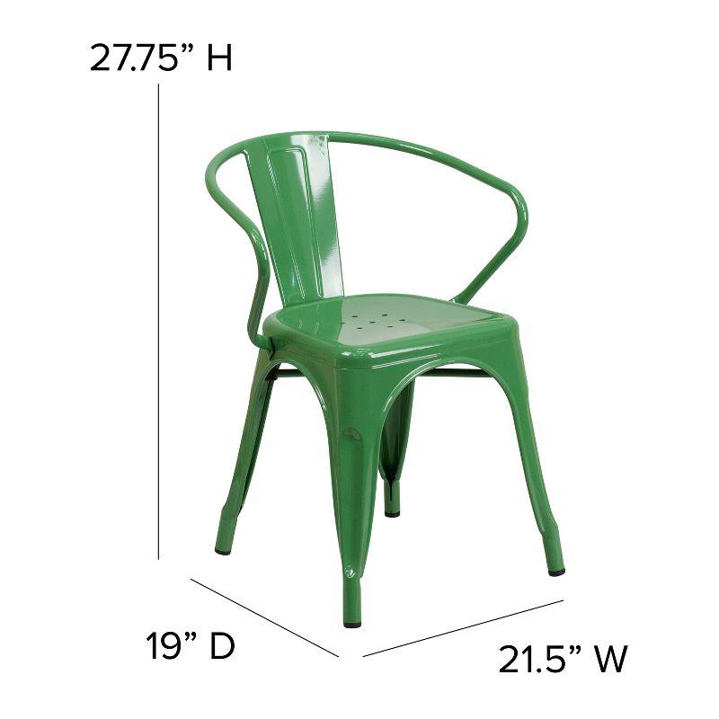 Flash Furniture Hucheson Metal Indoor-Outdoor Chair with Arms