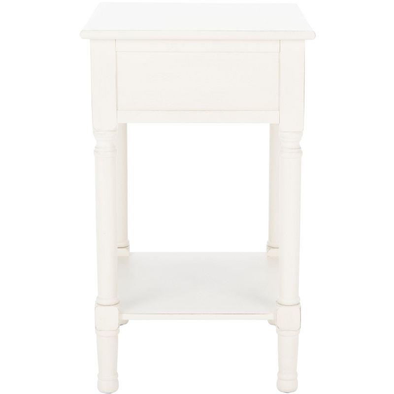 Landers Farmhouse Chic Distressed White 1-Drawer Accent Table