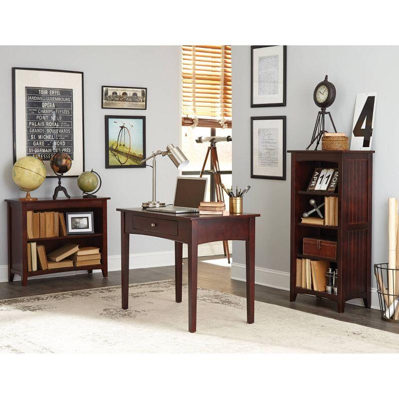 Espresso Wood Study Desk with Keyboard Drawer