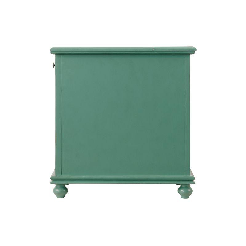 Elegant Chairside Table with Power Antique Teal Green - Martin Svensson Home