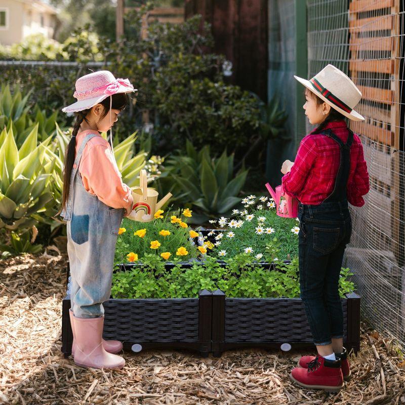 Rattan Raised Garden Bed Flower Planter