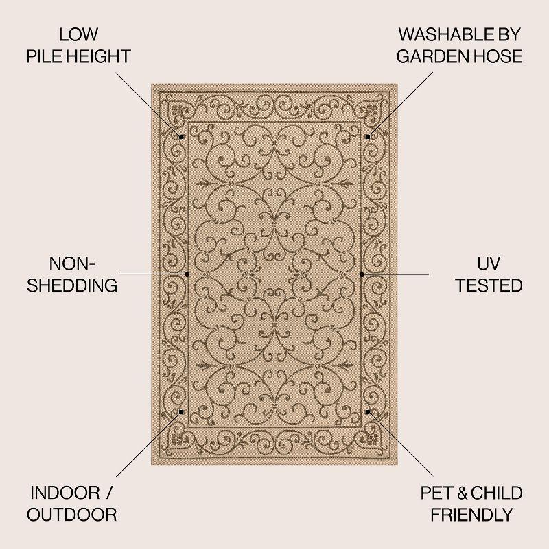 Charleston Vintage Filigree Textured Weave Indoor/Outdoor Area Rug  - JONATHAN Y