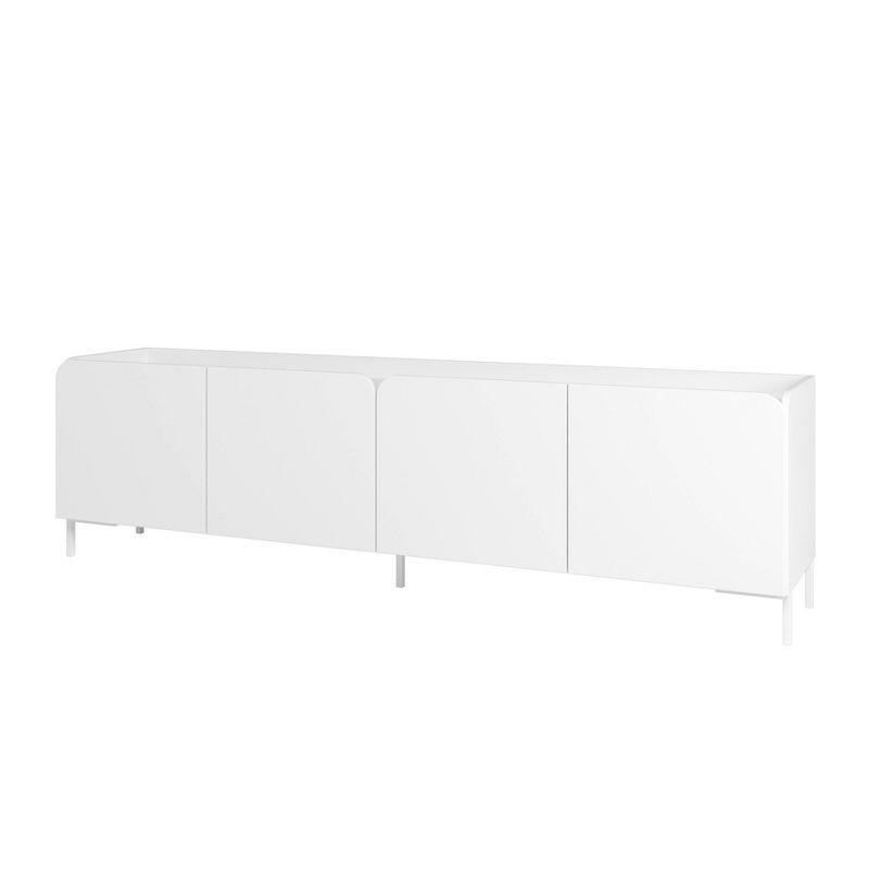 Bogardus White Mid-Century Modern TV Stand with Cabinets