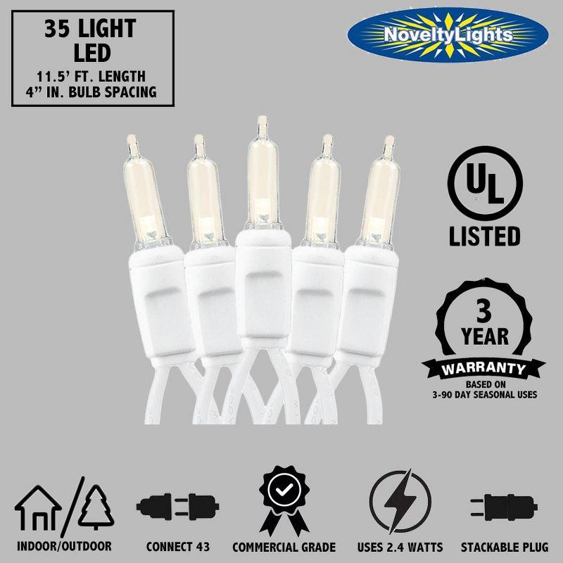 Novelty Lights Warm White 35 light T5 Traditional LED Christmas Mini Light Set (White Wire, 11.5 Feet)