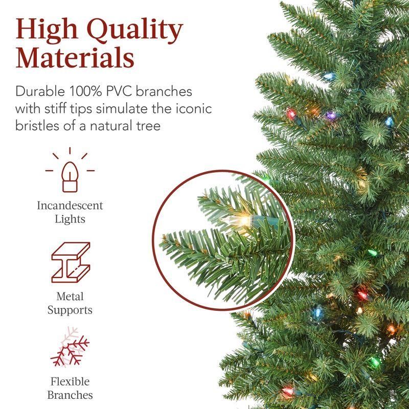 Best Choice Products Prelit Pencil Christmas Tree, Spruce Style Holiday Décor w/ 2-in-1 LED Lights