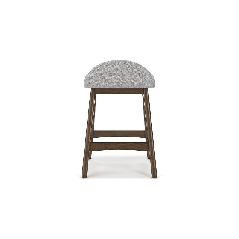 Signature Design by Ashley Lyncott Counter Height Upholstered Barstool with Foam Cushion, Set of 2, Light Gray