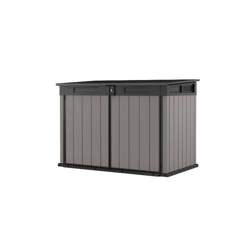 Keter Premier Jumbo 6.2x4.3 ft. Horizontal Durable Resin Outdoor Storage Shed With Floor and Double Doors for Garden Patio Furniture and Tools