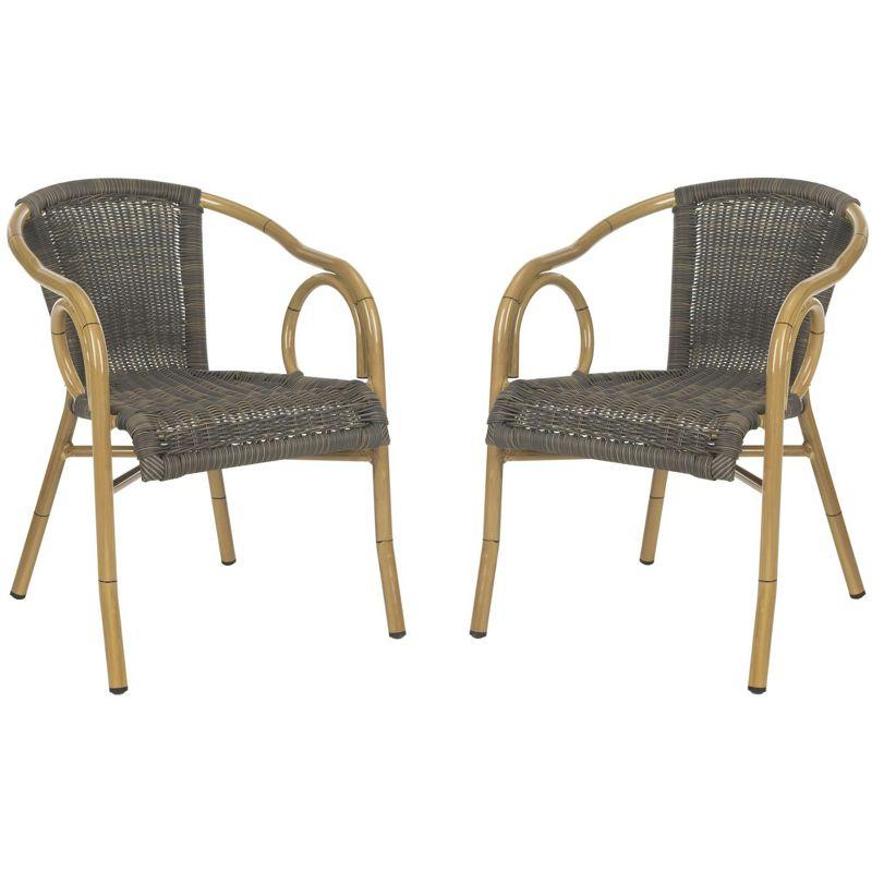 Dagny Arm Chair (Set Of 2) - Indoor/Outdoor - PAT4000 - Chocolate - Safavieh