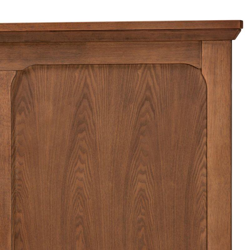 Baxton Studio Alarice Classic and Traditional Ash Walnut Finished Wood Queen Size Headboard