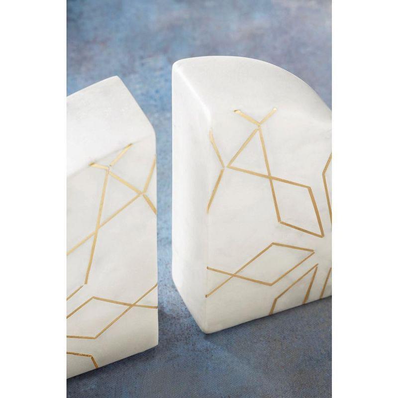 Enchant White Marble Bookends, Set of 2