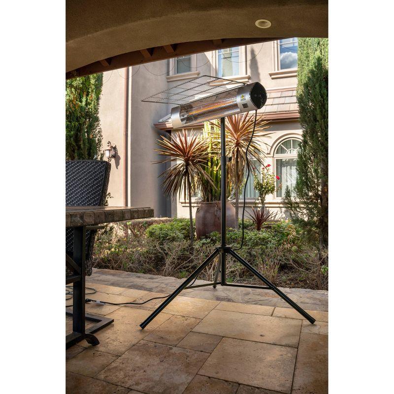 Kenmore Carbon Infrared 1500W Electric Patio Heater with Tripod & Remote Silver: Indoor/Outdoor Use, 130 Sq Ft Coverage