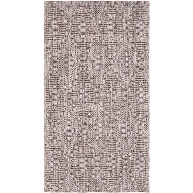 Taupe Geometric Low Pile Indoor/Outdoor Area Rug