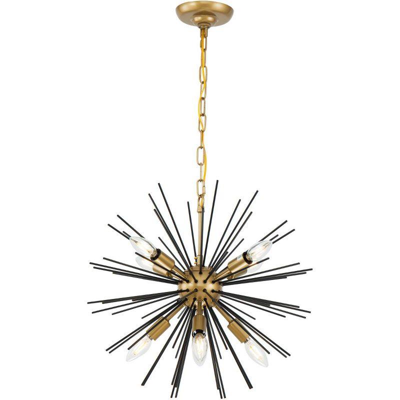 Elegant Lighting Timber 8 light Brass and Black pendant