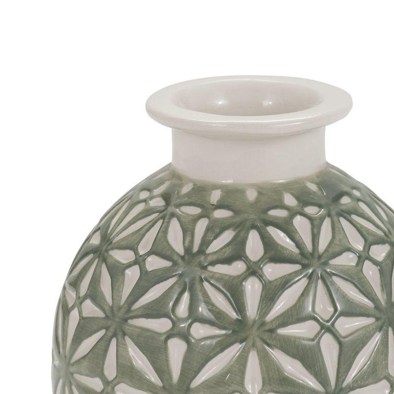 Sagebrook Home Decorative Daisy Ceramic Vase Contemporary Flower Vase for Home Office Decorative Accent