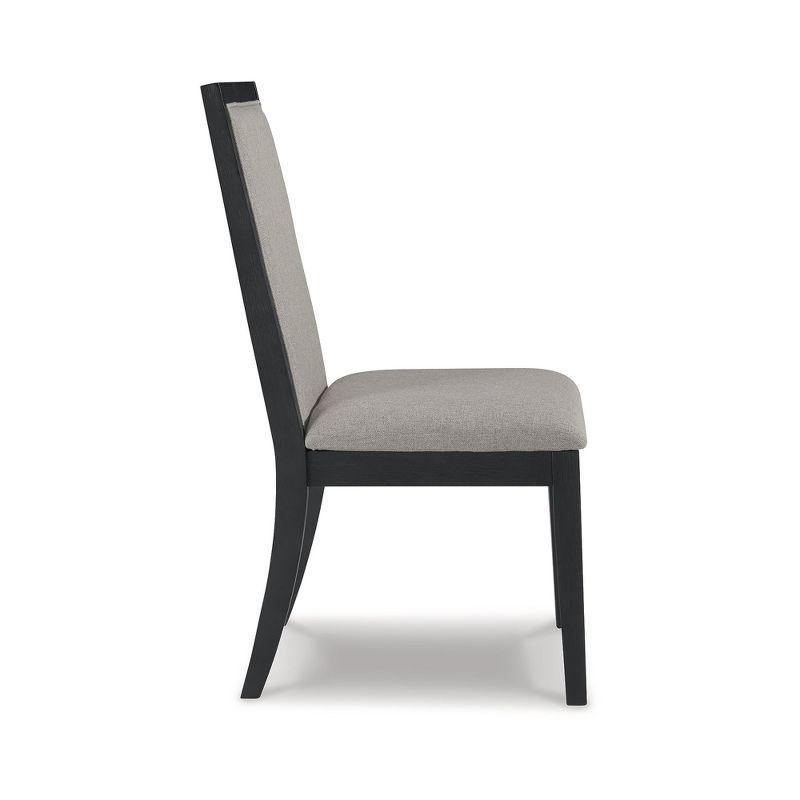 Signature Design by Ashley Foyland Dining Upholstered Side Chair, 2 Count, Black & Gray