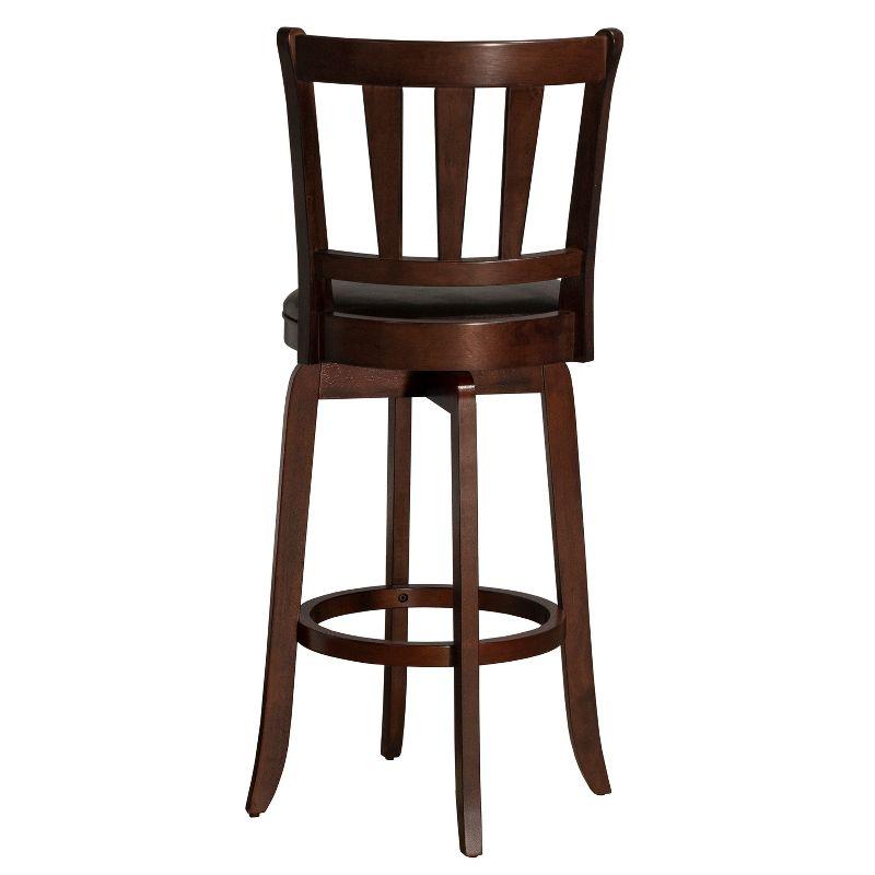 29.5" Presque Isle Swivel Barstool Cherry/Brown - Hillsdale Furniture: Padded High-Back with Footrest