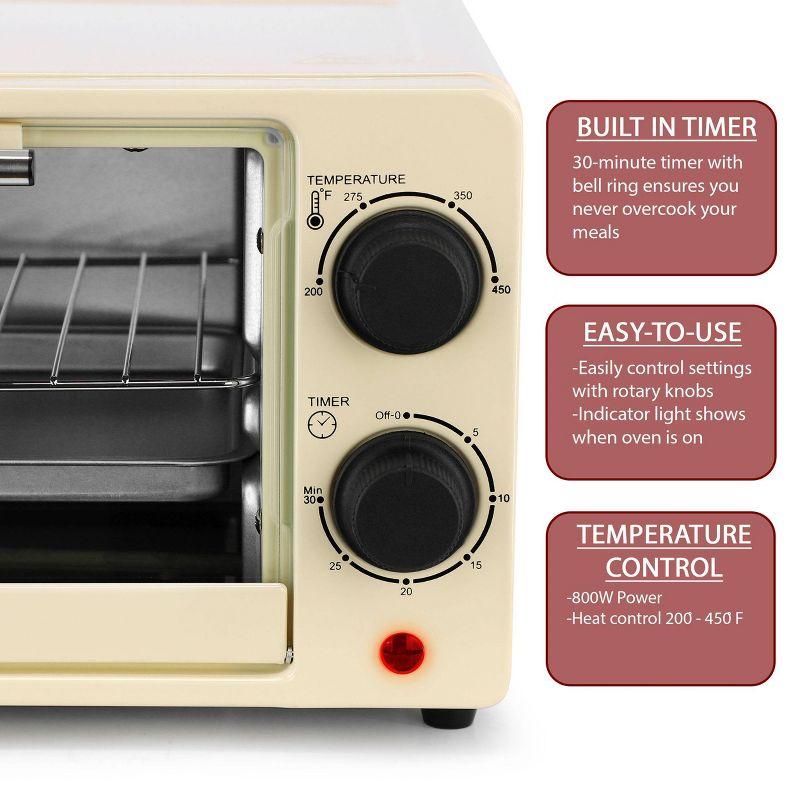 MegaChef 9L Electric Counter Top Toaster Oven in Cream