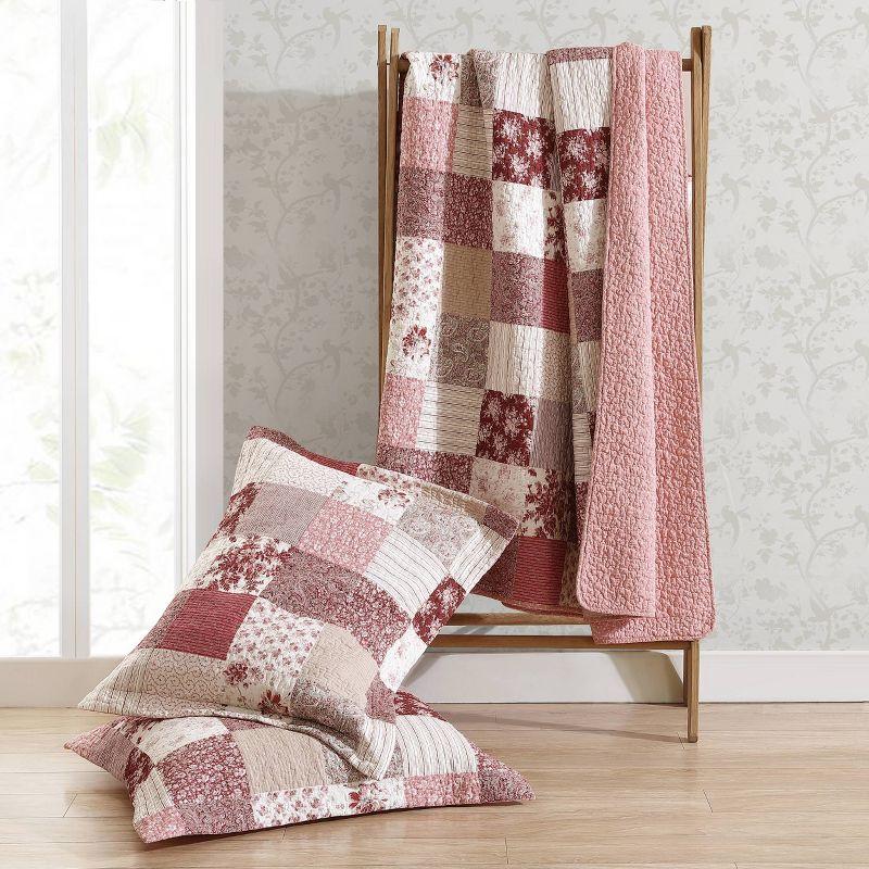 Laura Ashley Celina Patchwork Cotton Reversible Quilt Set