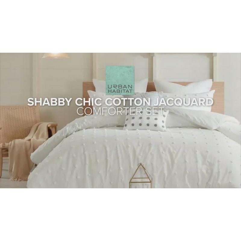 Brooklyn Cotton Jacquard Comforter Set with Euro Shams and Throw Pillows