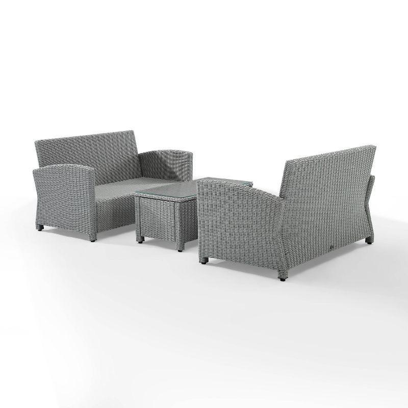 Bradenton Gray 3-Piece Outdoor Wicker Seating Set