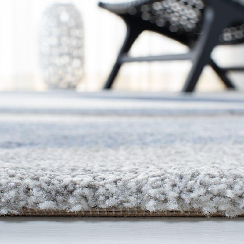 Hollywood HLW766 Power Loomed Indoor Runner Rug - Grey/Blue - 2'3"x22' - Safavieh