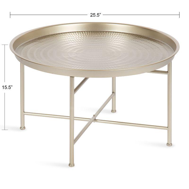 Mahdavi 26" Round Silver Metal Coffee Table