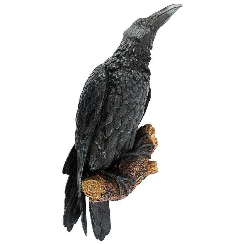 Charcoal Black Resin Raven Wall Sculpture, 20.2" Height