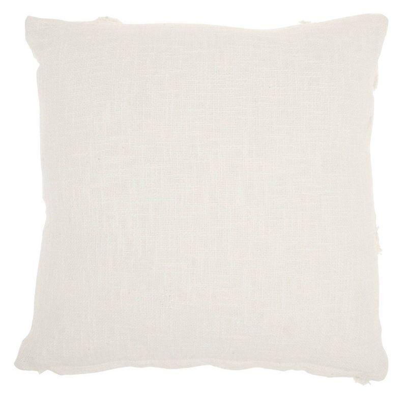 18"x18" Distressed Diamond Square Throw Pillow White - Mina Victory: Handmade Cotton, Indoor Decor