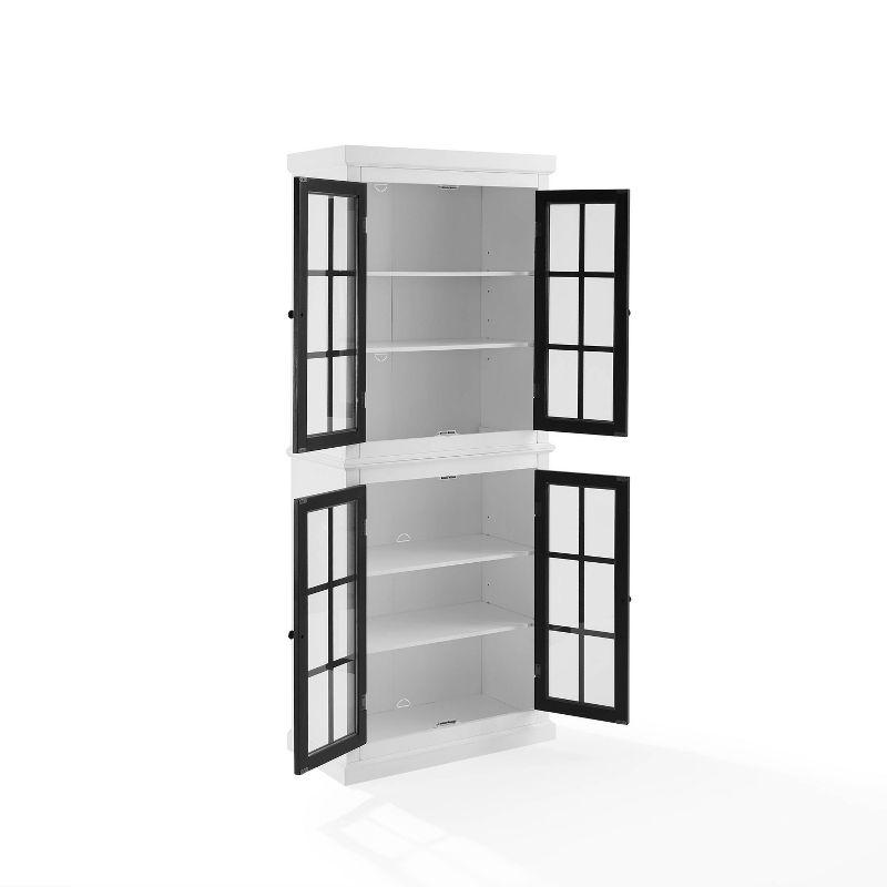 Cecily Tall Storage Pantry White/Matte Black - Crosley: French Country Style, 2 Adjustable Shelves