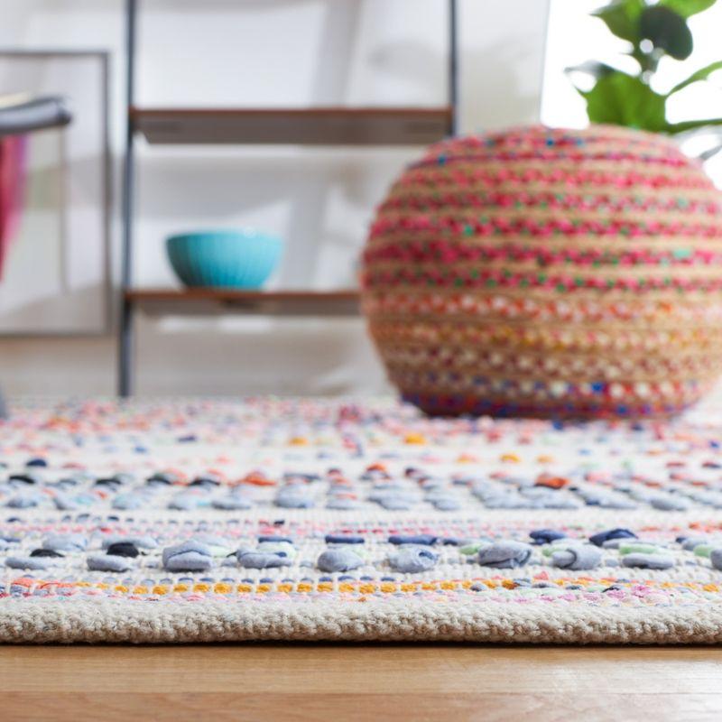 Coastal Essence Handwoven Black & Ivory Geometric Cotton Runner Rug