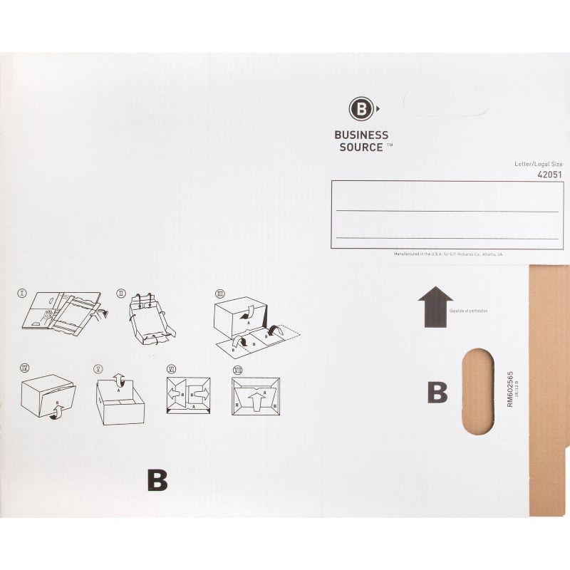 Business Source Storage File, Letter/Legal, 12"x15"x10", White, 12-Pack