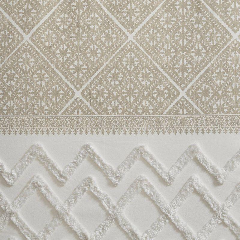 INK+IVY Mila 100% Cotton Argyle Room Darkening Single Curtain Panel with Chenille detail and Lining