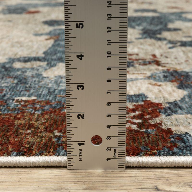 Hayden Beige and Blue Abstract 3'3" x 5' Area Rug