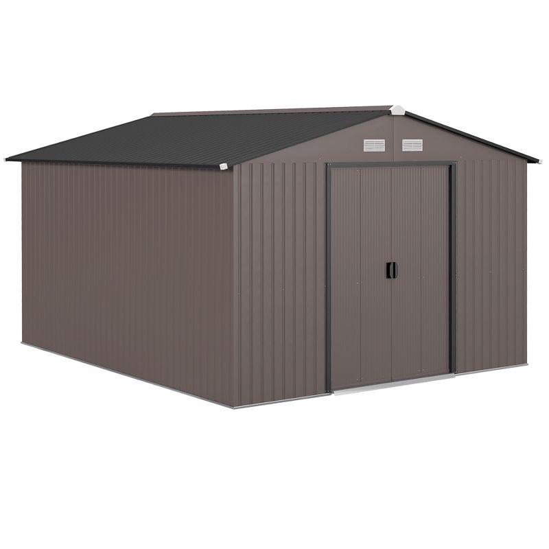 Outsunny 7 ft. W x 4 ft. D Stainless Steel Tool Shed