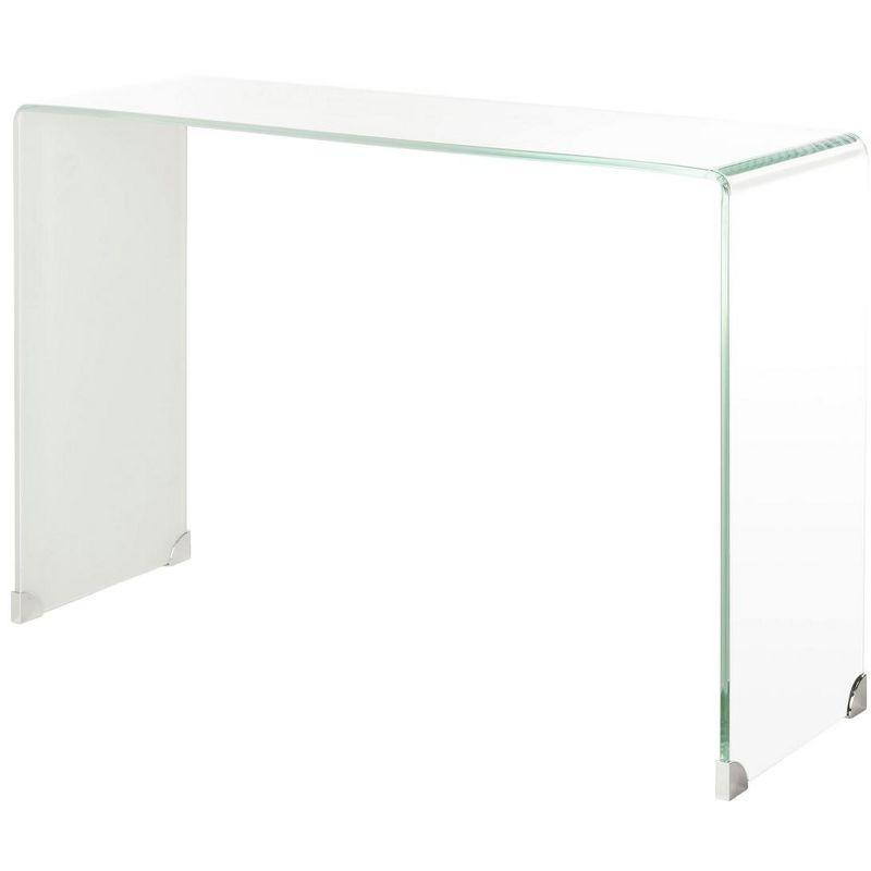 Crysta Ombre Glass Console Table - Clear/White - Safavieh