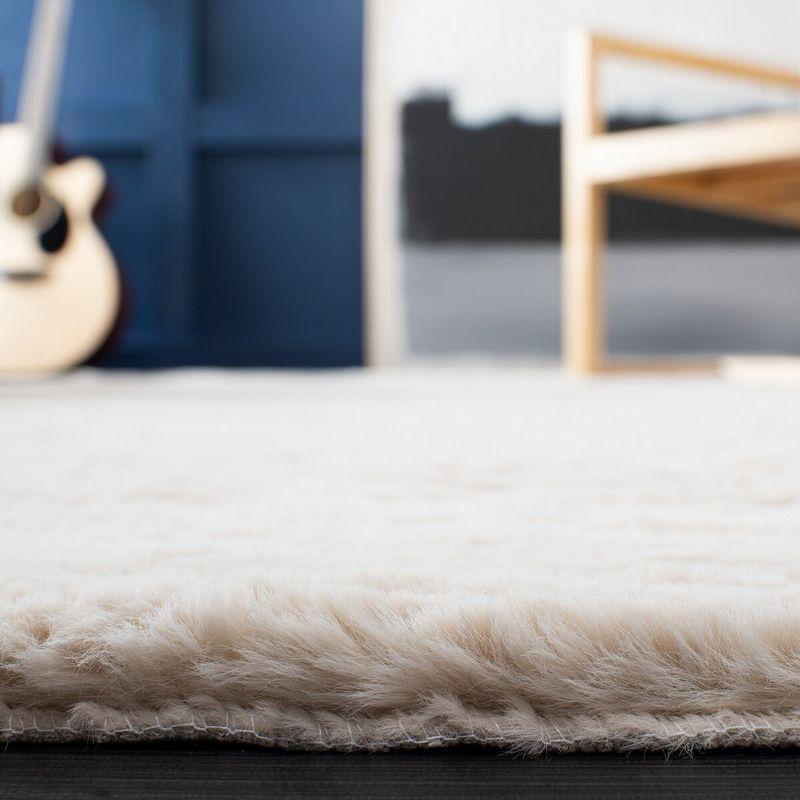 Beige Faux Sheepskin 2' x 3' Shag Area Rug